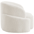 Bowery Hill Contemporary Rich Cream Boucle Durable Fabric Chair