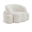 Bowery Hill Contemporary Rich Cream Boucle Durable Fabric Chair