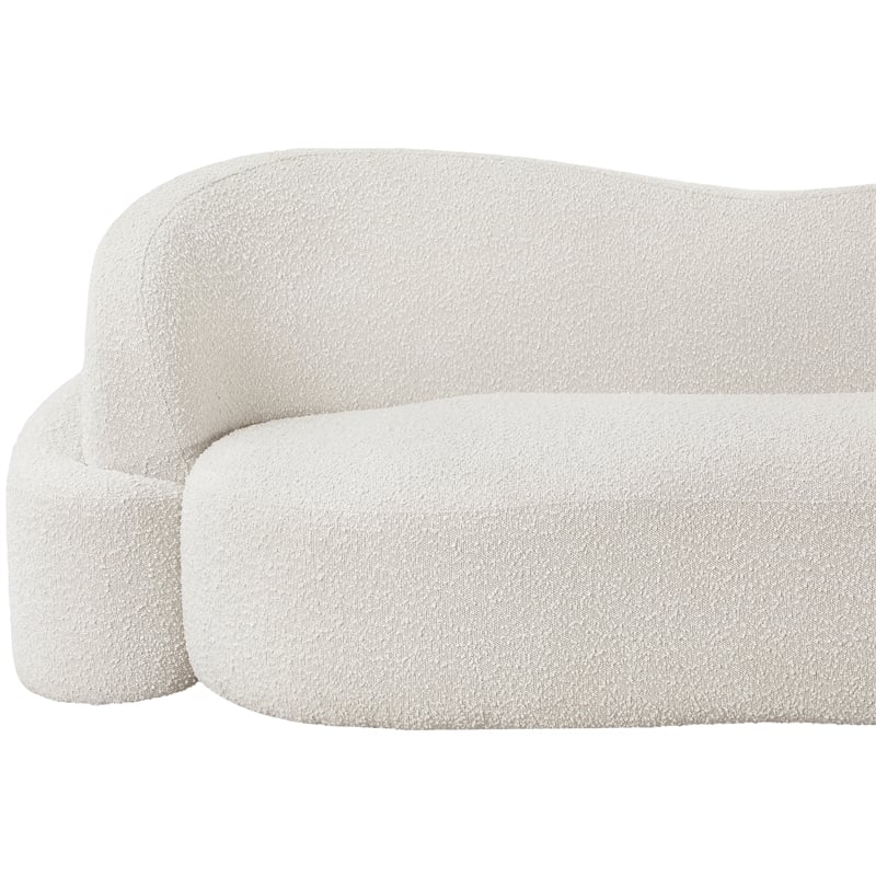 Bowery Hill Contemporary Rich Cream Boucle Durable Fabric Sofa