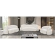 Bowery Hill Contemporary Rich Cream Boucle Durable Fabric Sofa