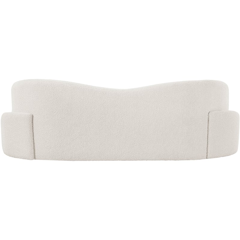 Bowery Hill Contemporary Rich Cream Boucle Durable Fabric Sofa
