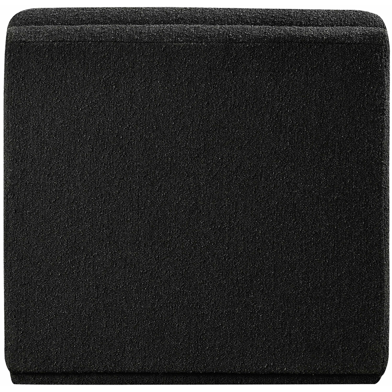 Bowery Hill Contemporary Rich Black Boucle Durable Fabric Armless