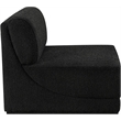 Bowery Hill Contemporary Rich Black Boucle Durable Fabric Armless
