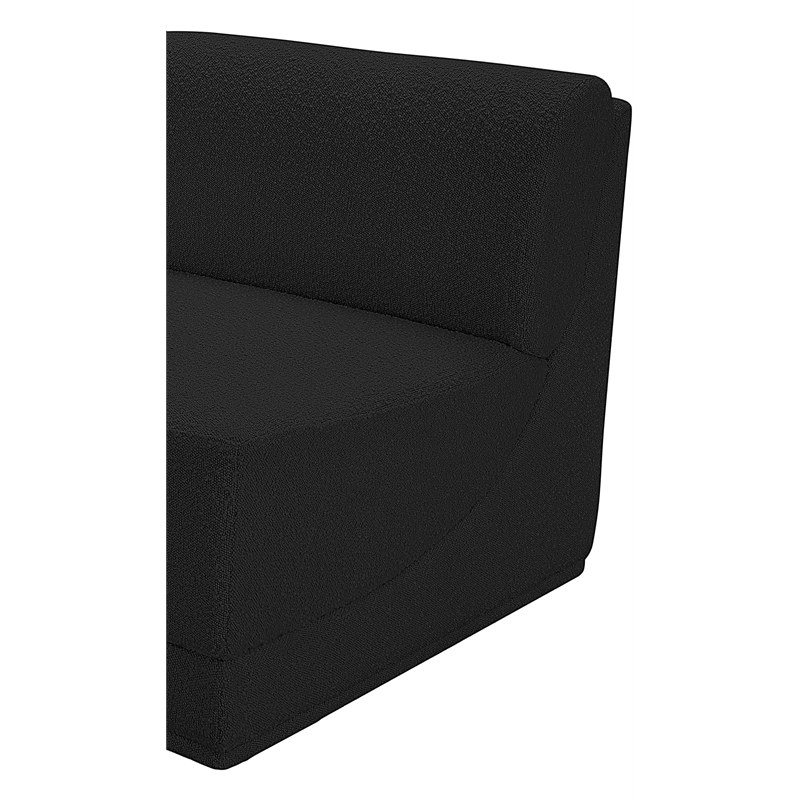 Bowery Hill Contemporary Rich Black Boucle Durable Fabric Armless