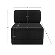 Bowery Hill Contemporary Rich Black Boucle Durable Fabric Armless
