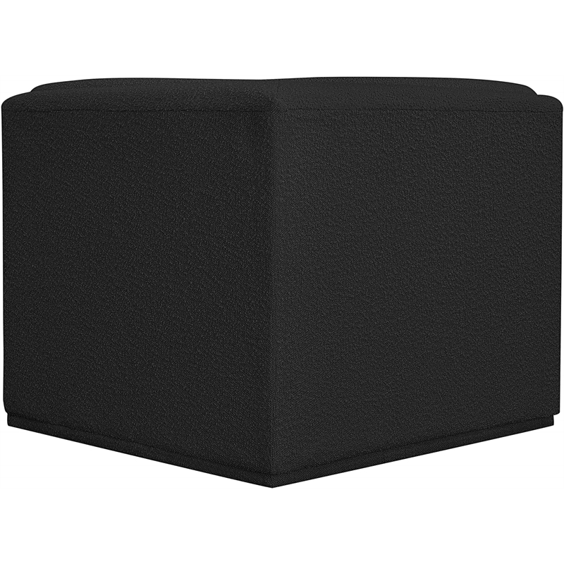 Bowery Hill Contemporary Rich Black Boucle Durable Fabric Corner