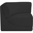Bowery Hill Contemporary Rich Black Boucle Durable Fabric Corner