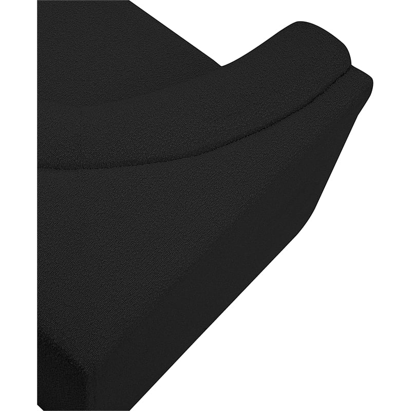 Bowery Hill Contemporary Rich Black Boucle Durable Fabric Corner