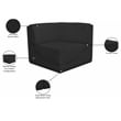 Bowery Hill Contemporary Rich Black Boucle Durable Fabric Corner