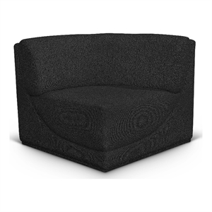 Bowery Hill Contemporary Rich Black Boucle Durable Fabric Corner