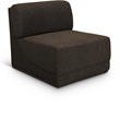 Bowery Hill Contemporary Rich Brown Boucle Durable Fabric Armless