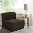 Bowery Hill Contemporary Rich Brown Boucle Durable Fabric Armless