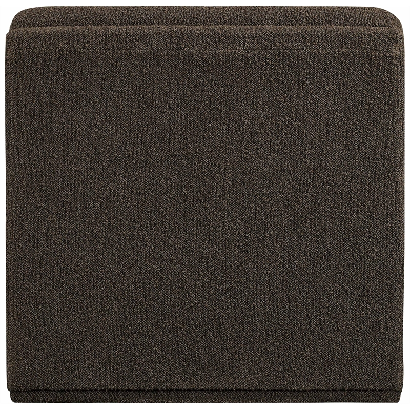 Bowery Hill Contemporary Rich Brown Boucle Durable Fabric Armless