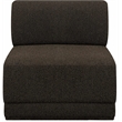 Bowery Hill Contemporary Rich Brown Boucle Durable Fabric Armless