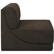 Bowery Hill Contemporary Rich Brown Boucle Durable Fabric Armless