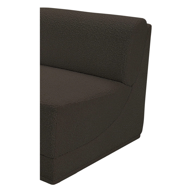 Bowery Hill Contemporary Rich Brown Boucle Durable Fabric Armless