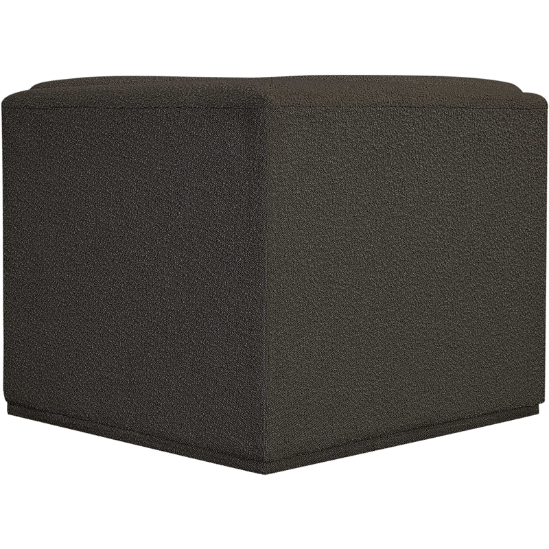 Bowery Hill Contemporary Rich Brown Boucle Durable Fabric Corner