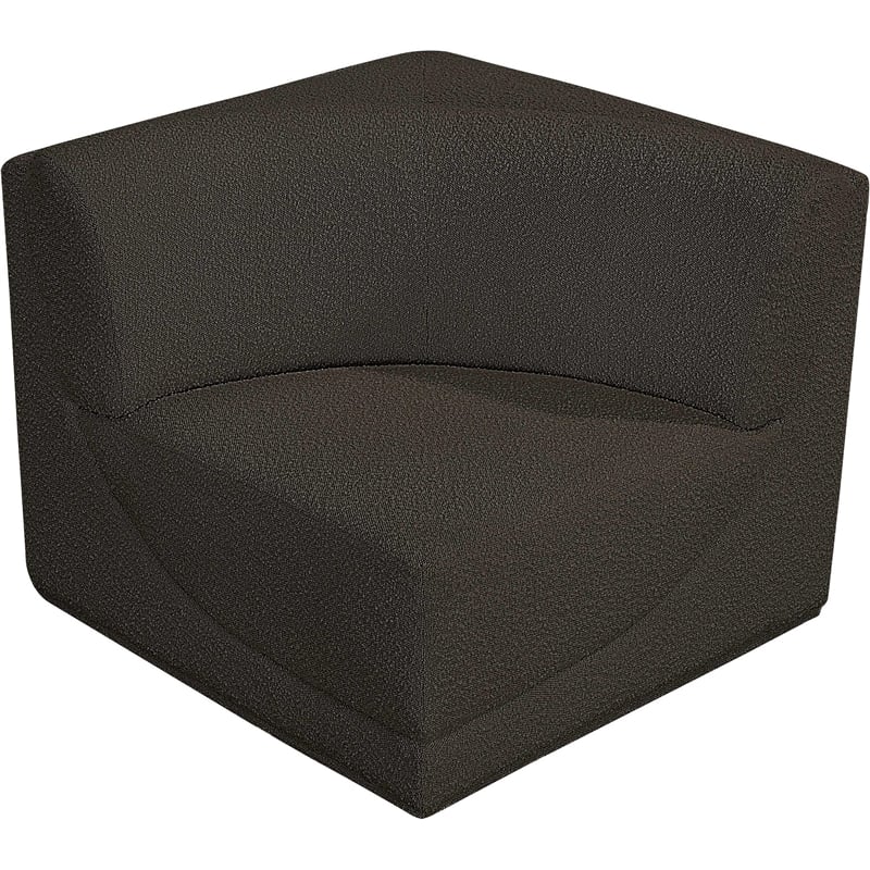 Bowery Hill Contemporary Rich Brown Boucle Durable Fabric Corner