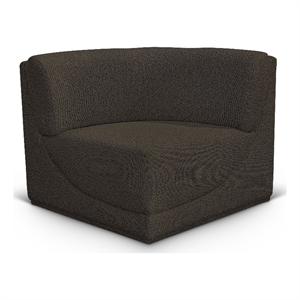 Bowery Hill Contemporary Rich Brown Boucle Durable Fabric Corner