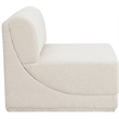 Bowery Hill Contemporary Rich Cream Boucle Durable Fabric Armless