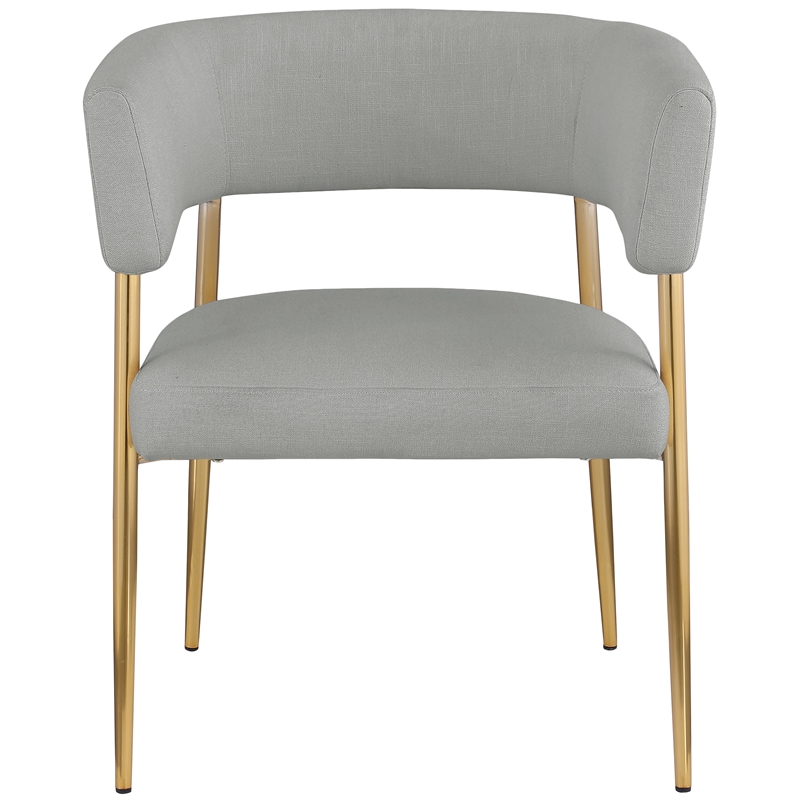 Bowery Hill Upholstered Light Grey Durable Linen Textured Fabric Dining Chair