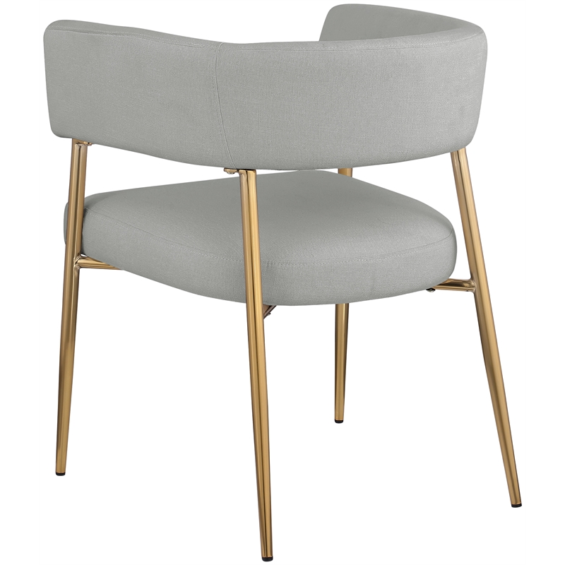 Bowery Hill Upholstered Light Grey Durable Linen Textured Fabric Dining Chair