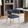 Bowery Hill Upholstered Deep Navy Durable Linen Textured Fabric Dining Chair