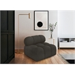 Bowery Hill Contemporary Rich Brown Boucle Durable Fabric Armless