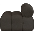 Bowery Hill Contemporary Rich Brown Boucle Durable Fabric Armless