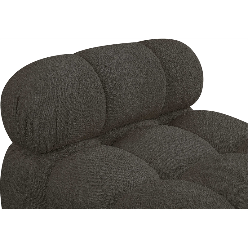 Bowery Hill Contemporary Rich Brown Boucle Durable Fabric Armless