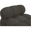 Bowery Hill Contemporary Rich Brown Boucle Durable Fabric Armless