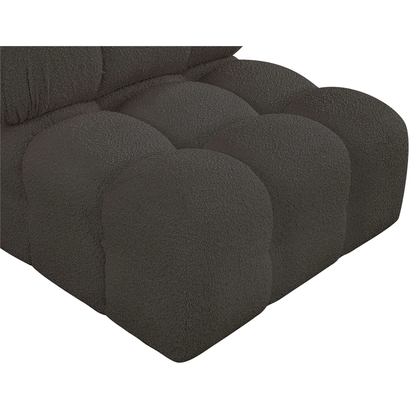 Bowery Hill Contemporary Rich Brown Boucle Durable Fabric Armless