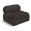 Bowery Hill Contemporary Rich Brown Boucle Durable Fabric Armless