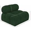 Bowery Hill Contemporary Rich Green Boucle Durable Fabric Armless