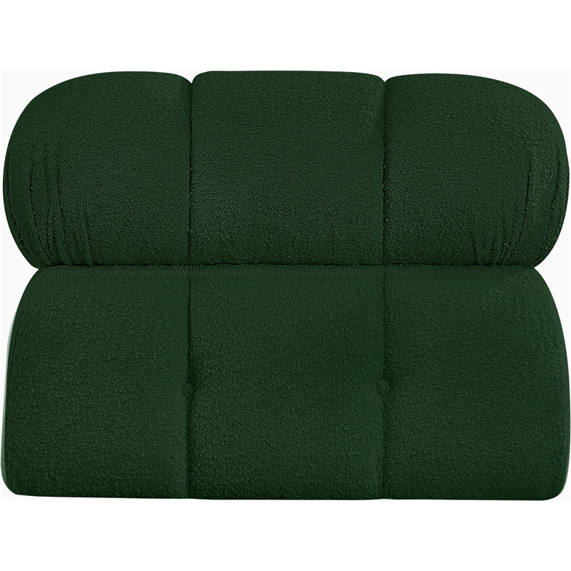 Bowery Hill Contemporary Rich Green Boucle Durable Fabric Armless