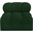 Bowery Hill Contemporary Rich Green Boucle Durable Fabric Armless