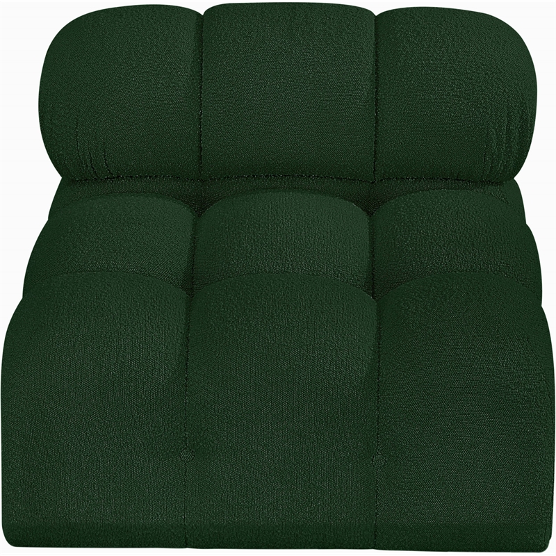 Bowery Hill Contemporary Rich Green Boucle Durable Fabric Armless