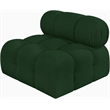 Bowery Hill Contemporary Rich Green Boucle Durable Fabric Armless