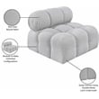 Bowery Hill Contemporary Rich Grey Boucle Durable Fabric Armless