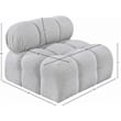 Bowery Hill Contemporary Rich Grey Boucle Durable Fabric Armless