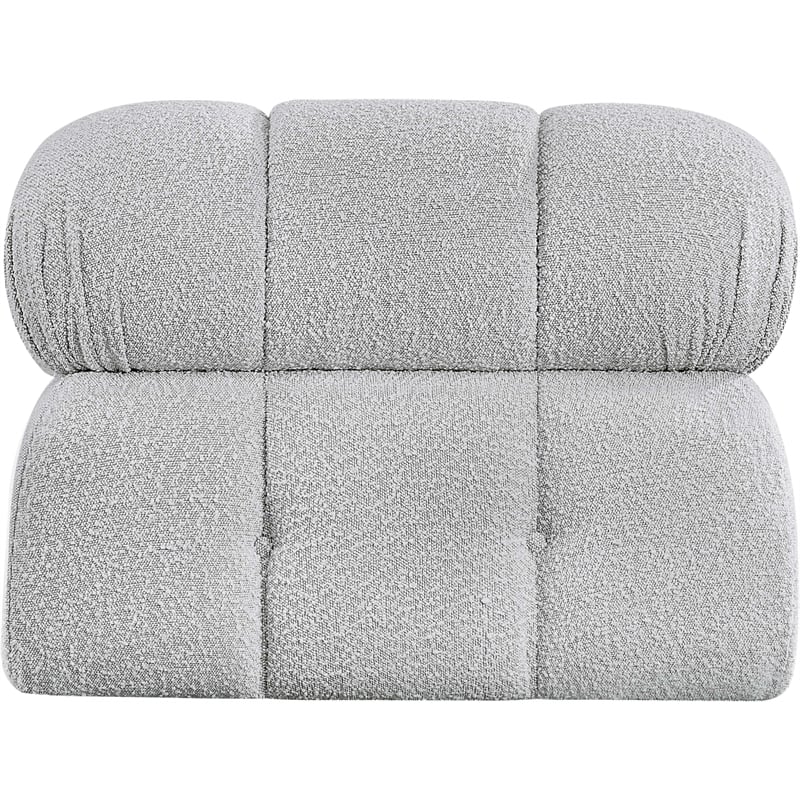 Bowery Hill Contemporary Rich Grey Boucle Durable Fabric Armless