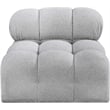 Bowery Hill Contemporary Rich Grey Boucle Durable Fabric Armless