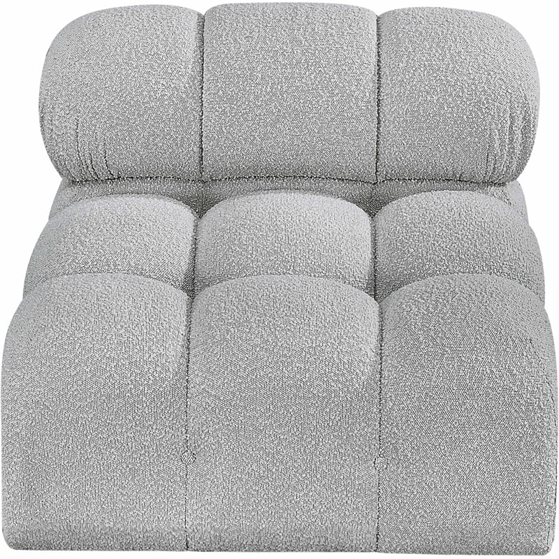 Bowery Hill Contemporary Rich Grey Boucle Durable Fabric Armless