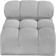 Bowery Hill Contemporary Rich Grey Boucle Durable Fabric Armless