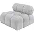 Bowery Hill Contemporary Rich Grey Boucle Durable Fabric Armless