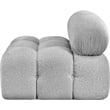 Bowery Hill Contemporary Rich Grey Boucle Durable Fabric Armless