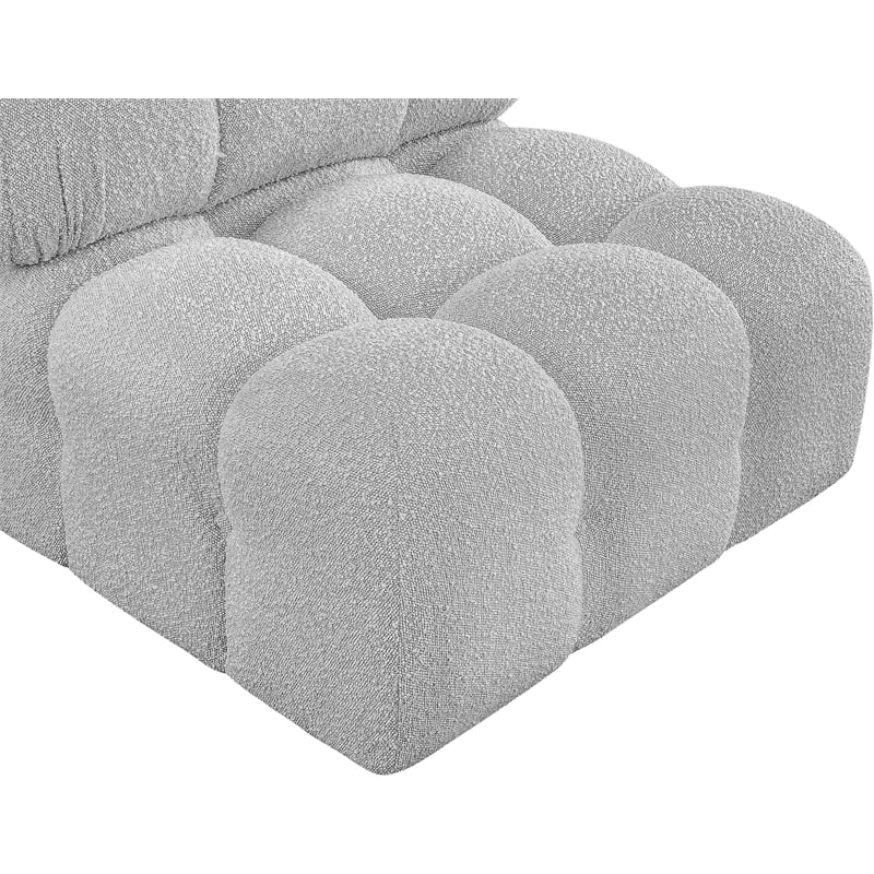 Bowery Hill Contemporary Rich Grey Boucle Durable Fabric Armless