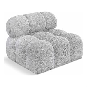 Bowery Hill Contemporary Rich Grey Boucle Durable Fabric Armless