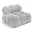 Bowery Hill Contemporary Rich Grey Boucle Durable Fabric Armless