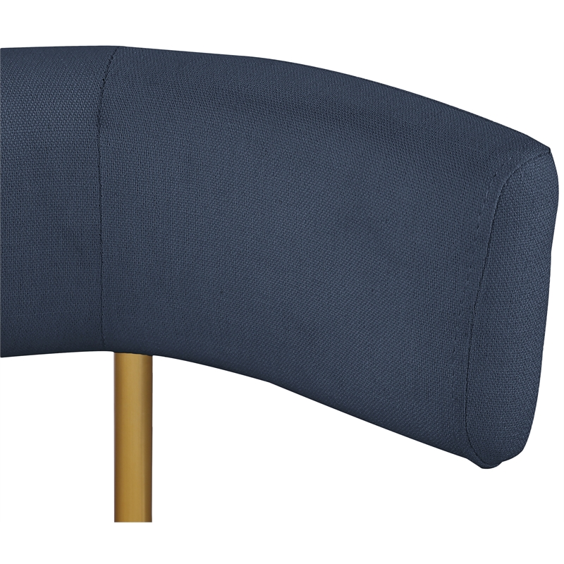 Bowery Hill Upholstered Navy Linen Textured Fabric Dining Chair (Set of 2)